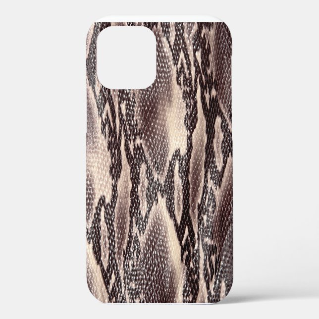 Coques Case-Mate iPhone Cuir serpent : texture brune transparente (Verso)
