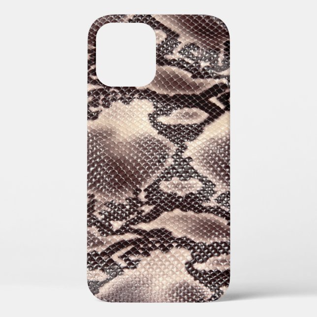 Coques Case-Mate iPhone Cuir serpent : texture brune transparente (Verso)