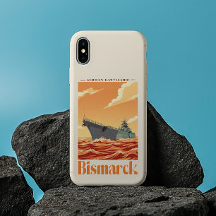 Coque Pour iPhone 16 Cuirassé allemand Bismarck - Affiche Navale Vintag