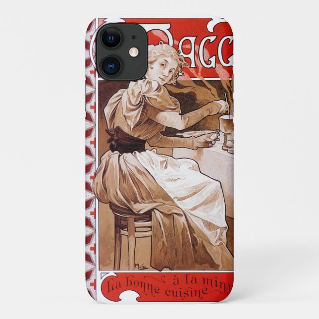 Coques Case-Mate iPhone Cuisine de femme, Alphonse Mucha (Dos)