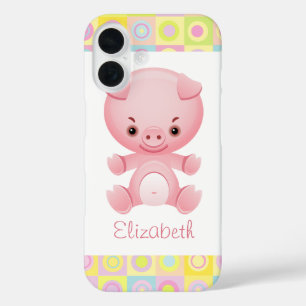 Coque Pour iPhone 16 Cuisine personnalisée Kawaii Cochon rose