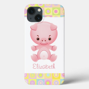 Etui iPhone 13 Cuisine personnalisée Kawaii Cochon rose
