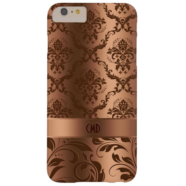 Coques Case-Mate iPhone Cuivre Brown Damas et torsades Revêtement métalliq (Dos)