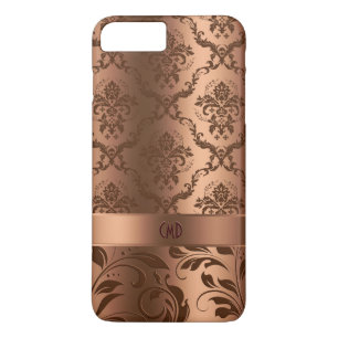 Case-Mate iPhone Case Cuivre Brown Damas et torsades Revêtement métalliq