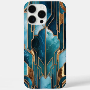 Coque iPhone 16 Pro Max Cuivre Élégant   Boîtier Or Teal Opulent Féminin-M