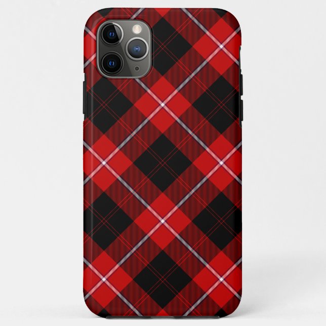 Coques Case-Mate iPhone Cunningham Tartan rouge noir (Dos)