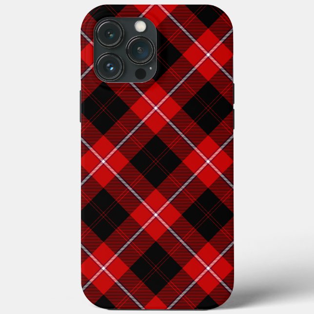 Coques Case-Mate iPhone Cunningham Tartan rouge noir (Verso)