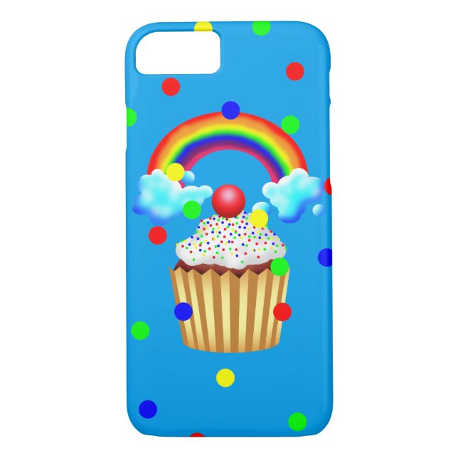Coques Case-Mate iPhone Cupcake Party avec arc-en-ciel et arroseurs (Dos)