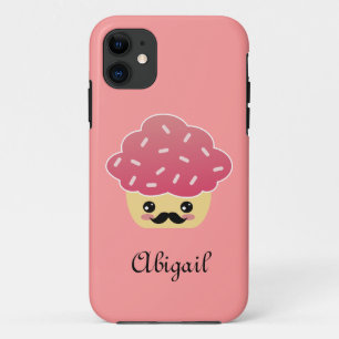 Coque Case-Mate iPhone Cupcake rose Kawaii avec Moustache