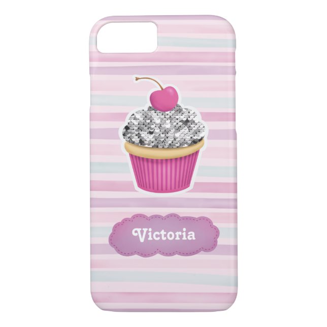 Coques Case-Mate iPhone Cupcake rose mignon personnalisé (Dos)