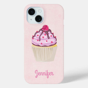 Coque Case-Mate iPhone Cupcake sucré avec framboise sur le dessus Personn