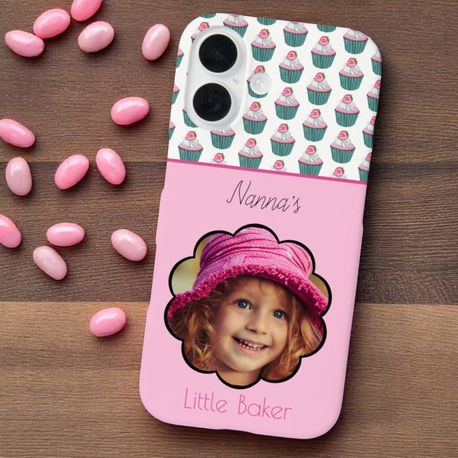 Coques Case-Mate iPhone Cupcakes Scalloped Photo personnalisée sur Modèle  (Custom photo and template text phone case)