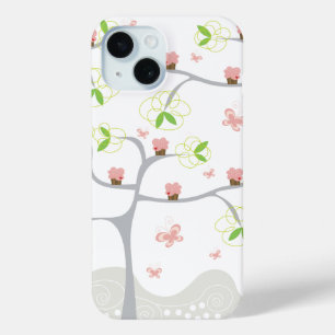 Coque Pour iPhone 15 Cupcakes Whimsical Tree Butterflies Sweet Birthday