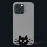 Case-Mate iPhone Case Curieux Peeking Black Kitty Chat Cool Amoureux des<br><div class="desc">Étudiante Étui Téléphone Chat Noir Pékin. Un coque iphone amusant pour les amoureux de les chats, disponible en différentes couleurs. Ce boîtier de téléphone portable amusant peut être personnalisé avec votre texte. Visitez le Doodle World de Jenn pour encore plus d’accessoires de téléphone félin et de cadeaux de chatte cool....</div>