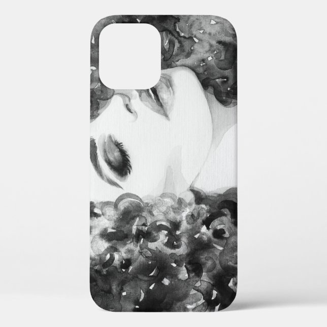 Coques Case-Mate iPhone Curly Grace : Mode Aquarelle Beauté (Verso)