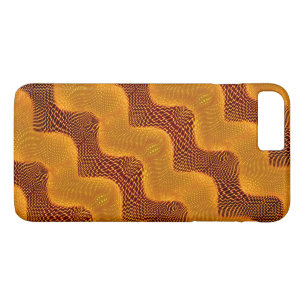 Case-Mate iPhone Case Curva laranja e pontos dourados sobre fundo