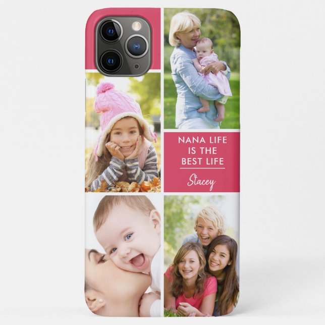 Coques Case-Mate iPhone Custom 4 Photo Nana Life est la meilleure vie rose (Dos)