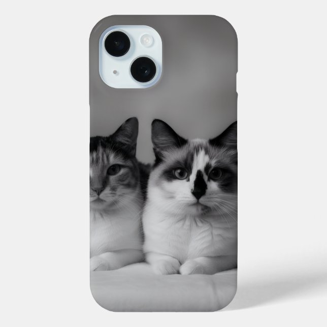 Coques Case-Mate iPhone Custom Cat Portrait iPhone 15 Slim Fit Case  (Verso)