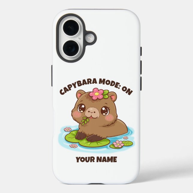 Coques Case-Mate iPhone Custom Cute Kawaii Capybara Mode iPhone Case (Verso)