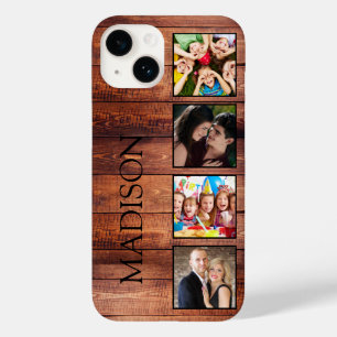 Coque Case-Mate iPhone Custom Family Photo Collage Reclaimed Wood
