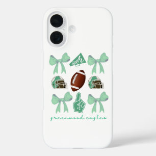 Coque Pour iPhone 16 Custom Football Bow Custom School,
