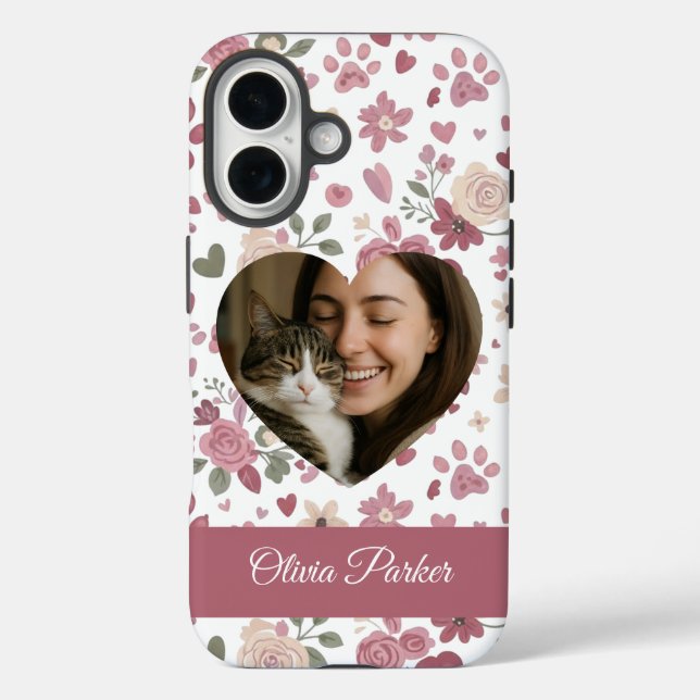 Coques Case-Mate iPhone Custom Heart Photo Cat Lover Phone Case (Verso)