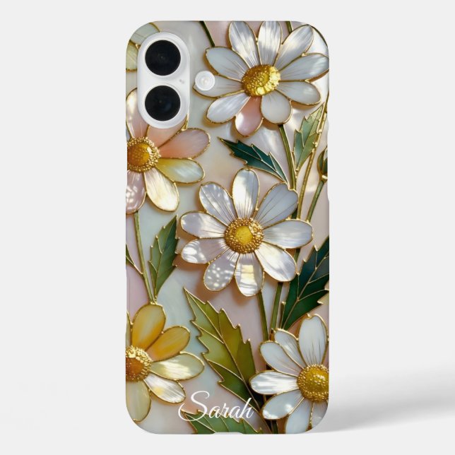 Coques Case-Mate iPhone Custom Name Daisy Flower Phone Case Soft Floral (Verso)