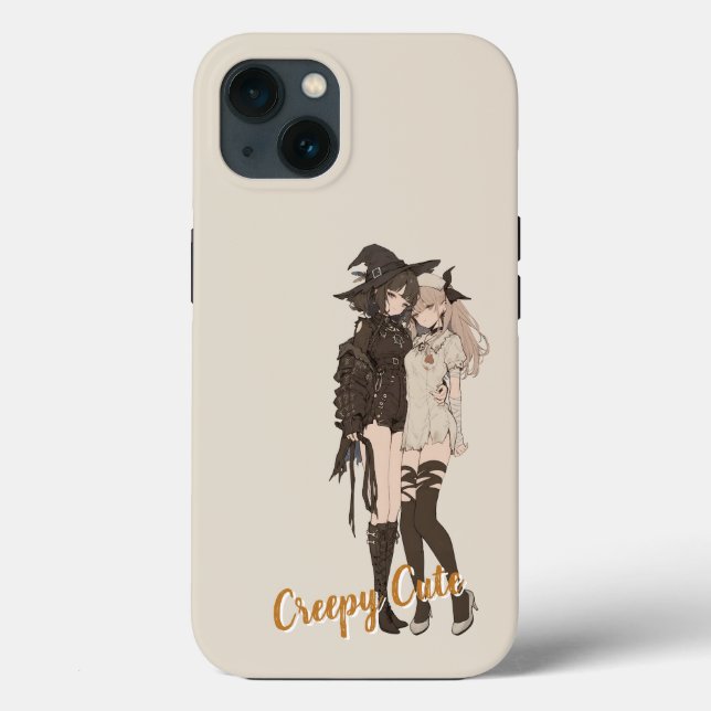 Coques Case-Mate iPhone Custom Spooky Beautiful Muted Beige Goth AnimeGirl (Verso)