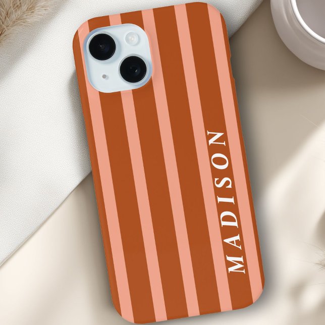 Coques Case-Mate iPhone Custom Stripes Peach Brown (Custom Stripes Peach Brown Case-Mate iPhone Case)