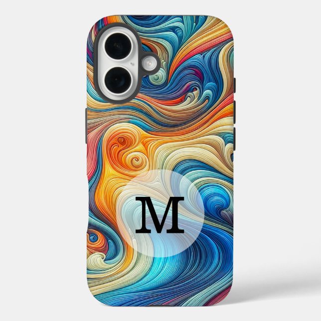 Coques Case-Mate iPhone Custom Template Stylish Wavy Print (Verso)