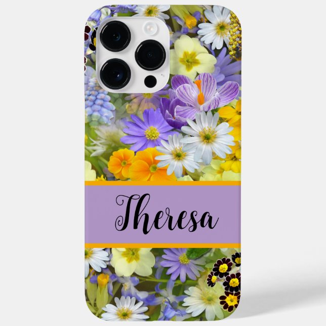 Coques Case-Mate iPhone Customisez votre nom Girly Bright Flowered (Verso)