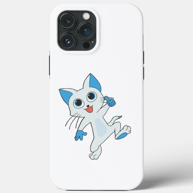 COQUES Case-Mate iPhone CUT JUMPING LÉGER CYAN CUISINE AUX YEUX BLEUS, ORE (Verso)