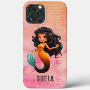 Case-Mate iPhone Case Cute African Mermaid Girl - Custom Name Afro Kids