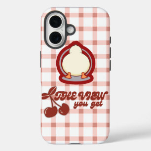 Coque Pour iPhone 16 Cute animal de dessin avec À damiers rétro