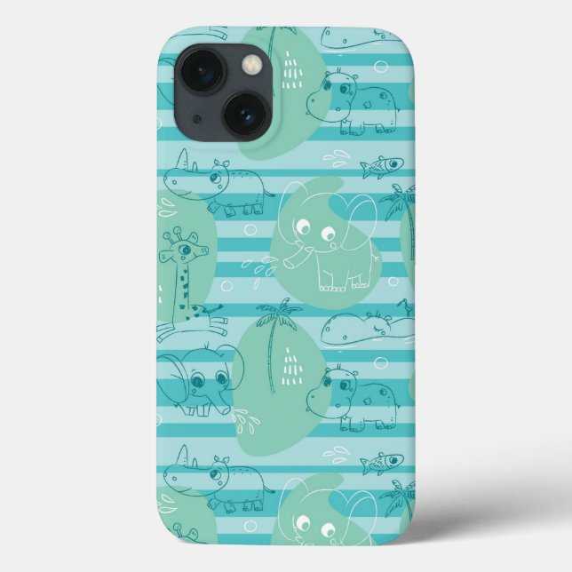 Coques Case-Mate iPhone Cute animals playing with water 1 (Verso)