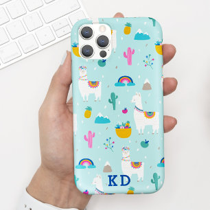 Case-Mate iPhone Case Cute Aqua Blue Llama Motif