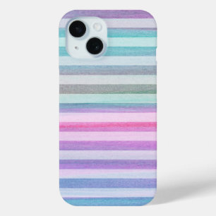 Coque Case-Mate iPhone Cute Aqua Purple Stripes Aquarelle Motif