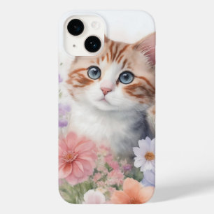 Coque Case-Mate iPhone Cute Aquarelle Kitten avec Floral