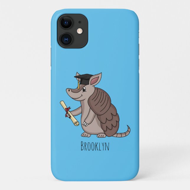 Coques Case-Mate iPhone Cute armadillo avec dessin animé de la casquette d (Dos)