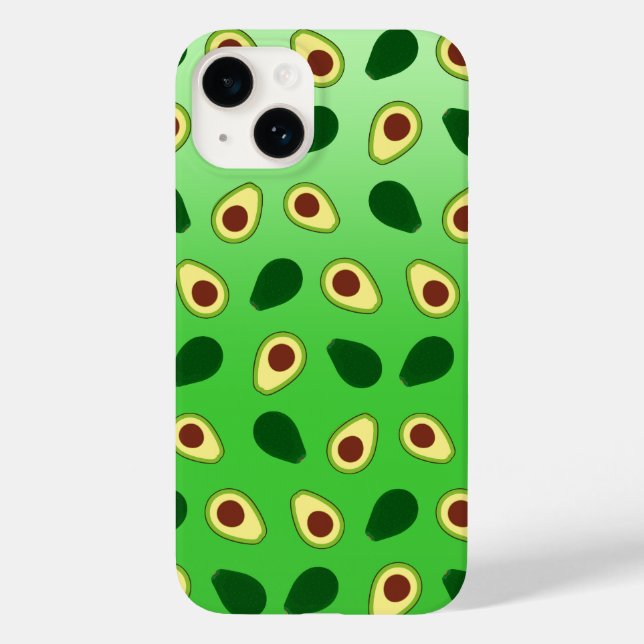 Coques Case-Mate iPhone Cute Avocados tranche été vert dégradé Motif (Verso)