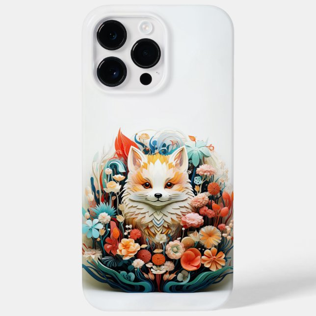 Coques Case-Mate iPhone Cute Baby Fox avec des fleurs Papier Coupe (Verso)