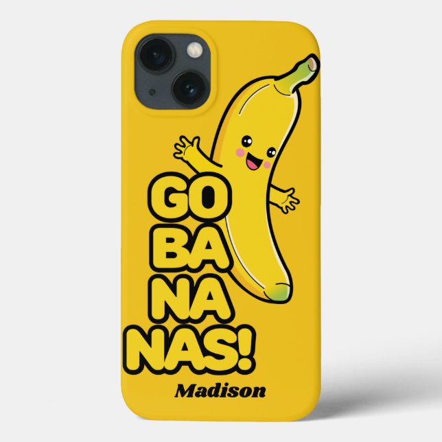 Coques Case-Mate iPhone Cute bananes personnalisés de nom de téléphone (Verso)