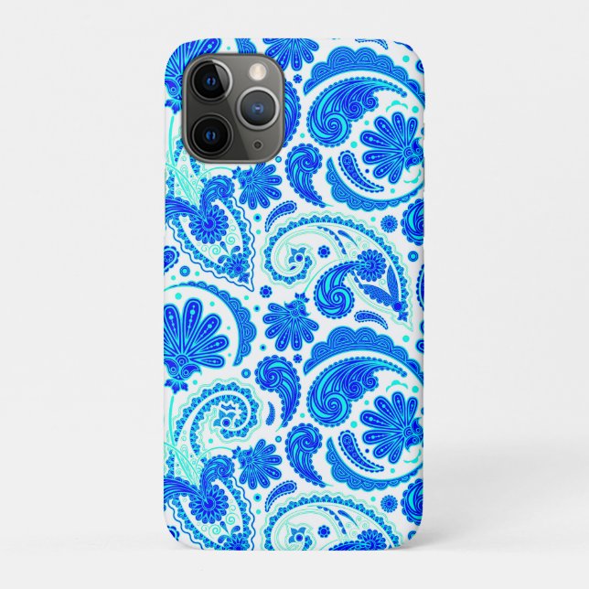 Coques Case-Mate iPhone Cute bleu aqua paisley motif (Dos)