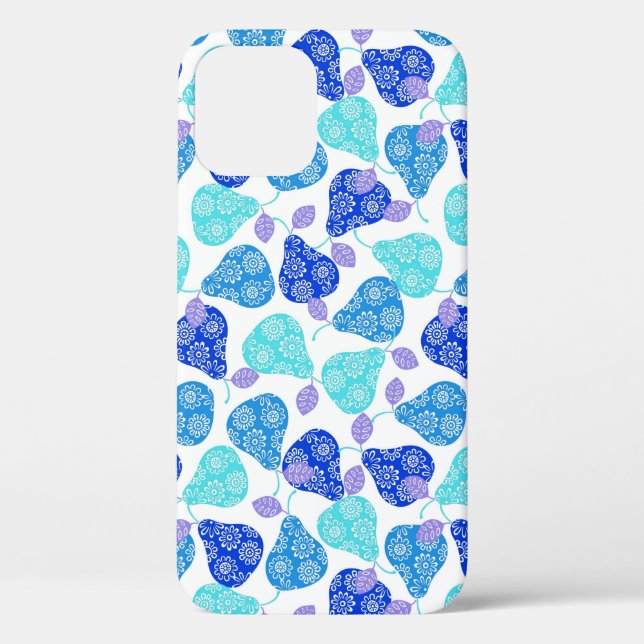 Coques Case-Mate iPhone Cute bleu aqua poire motifs (Verso)