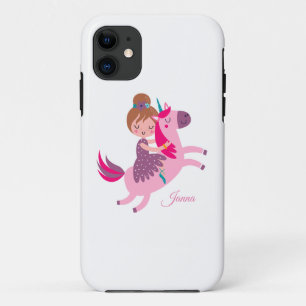 Case-Mate iPhone Case Cute Blondie Haired Girl équitation sur une licorn