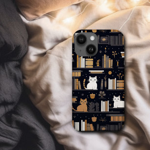 Coque Case-Mate iPhone Cute Bookish Chats Livres Brown