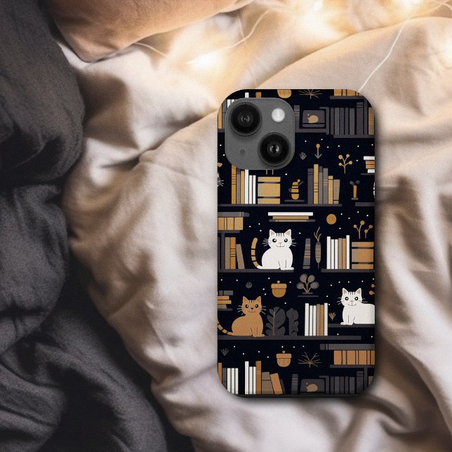 Coques Case-Mate iPhone Cute Bookish Chats Livres Brown (Cute Bookish Cats Books Brown Case-Mate iPhone Case)