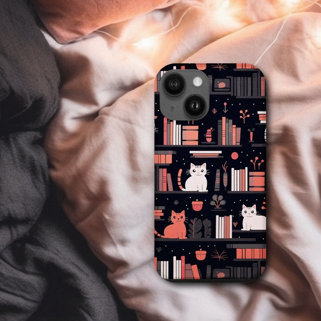 Coques Case-Mate iPhone Cute Bookish Chats Livres Rose (Cute Bookish Cats Books Pink Case-Mate iPhone Case)