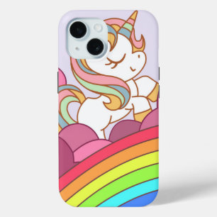 Coque Case-Mate iPhone Cute Bright Coloré Unicorn et Arc-en-ciel Art
