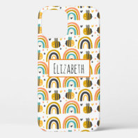Cute Bumble Bee et Rainbows Motif